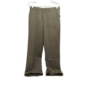 Kilgour, French and Stanbury Mens Dress Pants Men 32 x 28 Tan Flat Front